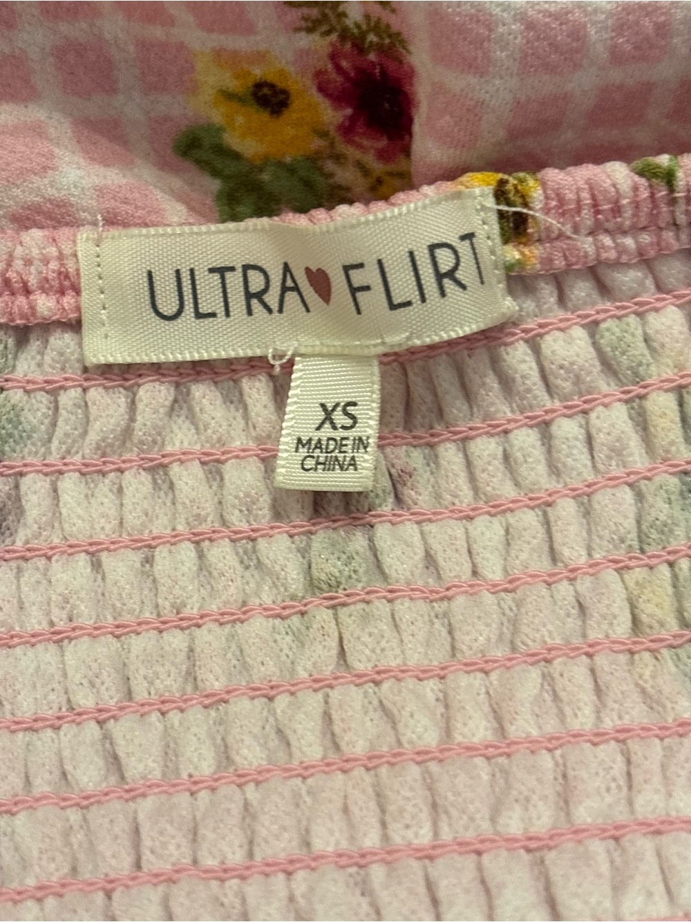 Ultra Flirt Y2K Pink Floral Ruffle-Strap Coquette Sundress Size XS - Picture 6 of 6